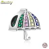 100% 925 Sterling Silver Rainbow Color Umbrella Beads Fit Charms Silver 925 Original Bracelets DIY Bead For Women Jewelry Making Q0531