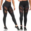 Sexy Damen-Leggings, Netz-Patchwork-Design, Hose, Schwarz, Sportbekleidung, neue lange Fitness-Leggings