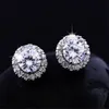 New Arrival Friends 18K White Gold Plated Earings Big Diamond Earrings for Women White Zircon Earrings254R