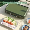 Portable Charcoal BBQ Grill Foldable Stainless Steel Briefcase Barbecue Smoker Grill Compact Folding Barbecue Desk Table 210724