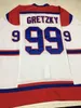 Personalizado Men's 1978 Retro Retro Gretzky Indianapolis Racers Ausiças Branco Hóquei Jersey Qualquer Nome Número Costurado S-4XL