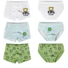 Calcinha de calções de algodão natural para meninos grandes dos desenhos animados leão cuecas moda xadrez crianças cuecas de alta qualidade crianças boxers 3pcs 210622