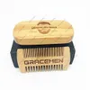 MOQ 100 Sets OEM Personaliseer Logo Eco-vriendelijke Bamboe Facial Hair / Beard Grooming Kits met aangepaste doos voor man borstel Dual Sided Comb