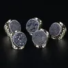 Cluster Anneaux Big Round multi-couleurs Rough Druzy Stone Perle Perle PAVE PAVE RUSTONE WAVE EN VAUCHE EN GORT GORD ADURT