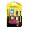 Adaptadores de metal Nano Micro SIM 5 en 1, adaptador estándar, Pin de expulsión para Iphone 6S plus 7 8, todos los teléfonos móviles