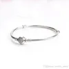 Designersmycken 925 Silverarmband Charm Pärla passar Pandora Dam Armband Vita CZ Micro Paved Slide Armband Pärlor Europeisk stil Berlocker Beaded Murano