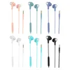 Stereo Headsets Bass 3.5mm Inear earphones With Voice Control Build-in Mic Multi colors + bag packaging