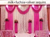 Party Decoration Customized Satin Wedding Backdrop Curtains Gold Swag Background Drape Curtain 10ftX20ft3X6m329R