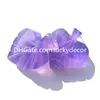 10pcs Incredibile naturale blu viola viola al quarzo cristallo di cristallo di pietra scolpatura a mano a forma di cuore foglia foglia foglie figurine esemplare da collezione