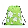 Enveloppe cadeau logo personnalisé Lovely Cartoon Girl Style Modèle de trèfle à quatre feuilles de sacs à crampons en polyester Sac anniversaire