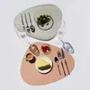 New Place Mat Tableware Pad Placemat Table Mat Heat Insulation Imitation leather Placemats Bowl Coaster Kitchen Non-Slip wjy591