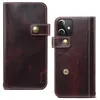 Capas de telefone celular de couro genuíno com carteira de cartão para iPhone 11 12 13 14 15 Pro Max XS XR 7 8 Plus Samsung S20 Capa de celular de couro