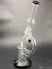 Горячий микроскоп Стеклянные масляные буровые установки бонги курящие кальяны двойная камера 4 ракета