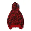 Newest Lover Camo Shark Stampa Maglione di cotone Felpe con cappuccio da uomo Casual Viola Rosso Camo Cardigan Giacca con cappuccio Taglie M-2XL W09