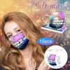 2022 Designer Face Mask adult three-layer protective printed breathable mask Happy New Year facemask