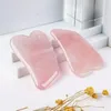 Quarzo rosa Gua Sha Strumento per il sollevamento del viso Massaggio a dente di sega Testa Collo Corpo Pietra curativa di cristallo naturale Cina Pelle facciale tradizionale SPA Raschietto per agopuntura