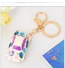 Metallo carino moda 3d strass-cristallo a forma di auto a forma di auto a forma di metallo metallo smalto portachiavi portachiavi keyring G1019