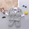 Primavera y otoño Conjunto de 3 piezas Baby Boy Conjuntos formales para niños pequeños 210528