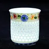 Crystal Pollow Cup White Cearamic Teware Blue Fireain Teacup Набор Подарочные Подарки Полнокольный Water Кубка Чаша