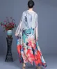 Lente en zomer casual losse vrouwen jurk gedrukt pastorale elegante temperament onregelmatige lange 210615