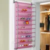 Over the Door Shoes Hanger Wall Mounted Closet Shoe Rack Dustproof Hanging Storage Organizer Shelf Holder Saving Space Y200527