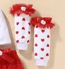 Dziecko 3D Kwiat Serce + Tutu Spódnica + Long Sock Set Dzieci Boutique Odzież 0-2T Dzieci Toddler Girls Party Festival Stroje 209 Y2