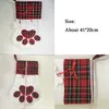 Duże Puszyste Santa Skarpetki Boże Narodzenie Pet Dog Plaid Paw Pończochy Wiszące Kominek Xmas Drzewo Christma Decoration 08