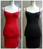 Kvinnors ärmlös en bit klänningar röd svart mini bandage klänning bodycon afton kjol nattklubb fest klänning