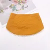 Baby Bibs Хлопок Newborn Burp Скатерки Младенческие Сладкие Сплошные Цветные Кружева Шарик Треугольник Saliva Полотенце Детские Аксессуары