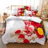 Bedding Sets Blue Floral Print Duvet Cover Set 3d Digital Printing Bed Linen Fashion Design Comforter