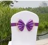 Bowknot Wedding Chair Cover Sashes Elastic Spandex Bow Chair-Band With Buckle For Weddings Banquet Party Decoration Accessories SN5614