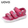 Uovo Summer Kids Sandales Garçons et filles Diapositives Enfants Summer Beach Sandales Nouvelle arrivée Petits enfants Chaussures Eur Taille # 25-37 210306