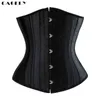 26 Spiral Steel Boned Corset Waist Trainer Cincher Bustier Top Busk Corselet Sexy Lacing-up Clothing Slimming Underwear Lingerie 211218