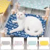 Durable Toile Chat Lit Maison Élevé Chat Hamacs Coussin Bois Toile Chat Salon Lit pour Petits Chiens Chats Maison Pet Produits 210713