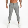 Gingtto heren chinos slim fit mannen skinny chino broek grijze enkel lengte super stretch casual broek designer plaid zm356 210715