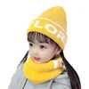 Conjunto de bufanda y gorro para bebé recién nacido, gorro de invierno con pompón de dibujos animados para bebé, niña y niño, gorro de punto cálido para niños y niñas Y21111