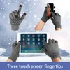 Disposable Gloves Anti-Slip Winter Touch Screen Warm Knitted Glove Elastic Rib Cuff Wrist Length For Riding Driving Motor Drop