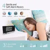 LITOM HM353 FM Radio Projection Alarm Clock With Dual Alarm Snooze Function With USB Charging Port 5'' Large Display Sleep Timer 210310