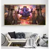 Wall Art Print Lord Ganesha Vinayaka Ganapati Statue Buddha Painting Religion Art Golden Elephant Decorative Paintings H1110