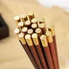 Chopsticks 2 Pairs Chinese Style Wooden Sushi Rice Cutlery Tableware Household Non-slip High Temperature Kitchen Bar Accessories