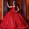 robes de quinceanera rouges simples