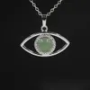 Natürlicher Kristall Edelstein Evil Eye Halskette Anhänger Weihnachtsgeschenk Für Frau Mädchen