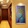 Grande Melhor Mão Pintados Espessura Faca Pinturas Óleo Pinturas 3D Golden Tree Pinturas a óleo de parede sobre lona para sala de estar 210310