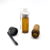 51mm36mm Glass Pill Case Vial Bottle Snuff Snorter Dispenser Bullet Rocket Snorter Container Box with Plastic Spoon Cap Multiple 7279490