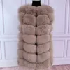 Natural Fur Vest Real Ladies Höst och Vinter Varm Jacka Högkvalitativ kappa Raccoon 7XL 211220