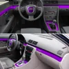 Voor Audi A4 B6 B7 2002-2008 Interieur Centrale Bedieningspaneel Deurklink Koolstofvezel Sticker Decals Auto styling accessorie337I