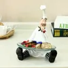 VILEAD 26cm Resin Chef Holding fruitschaal Figurines Fashion Creative Thuis Restaurant tafeldecoratie Mensen Miniature Ornament 210.811