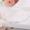 Fascino moda donna catena placcata argento fiore margherita braccialetti con ciondoli braccialetti per le donne gioielli da sposa per feste popolari miglior regalo Q0717