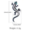 Pins, Brooches Unique Gecko Brooch Blue Zircon Eyes Silver Color Inlay Crystal Rose For Women Jewelry Rhinestone Animal Zinc Alloy