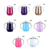 10oz 304 stainless steel Baby Feeding Bottle Nipple Double Ear Eggshell Cups 16 Colors Toddlers Tumbler Kids Milk Thermos WH0083